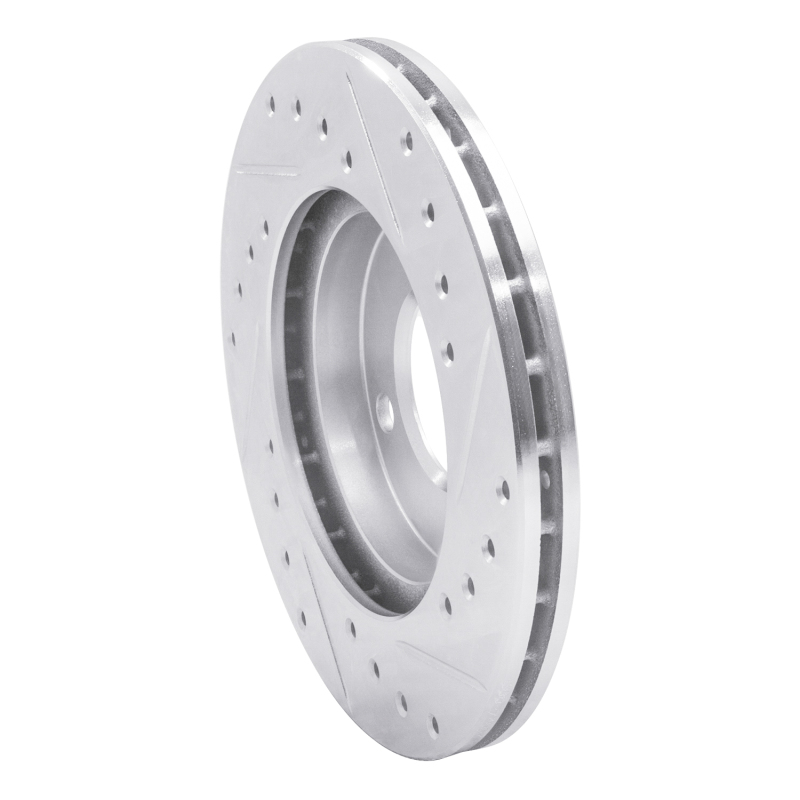 Audi 4000 Brake Rotor (1) - Front Left - R1 Concepts - Drilled & Slotted - Silver - `80-`08